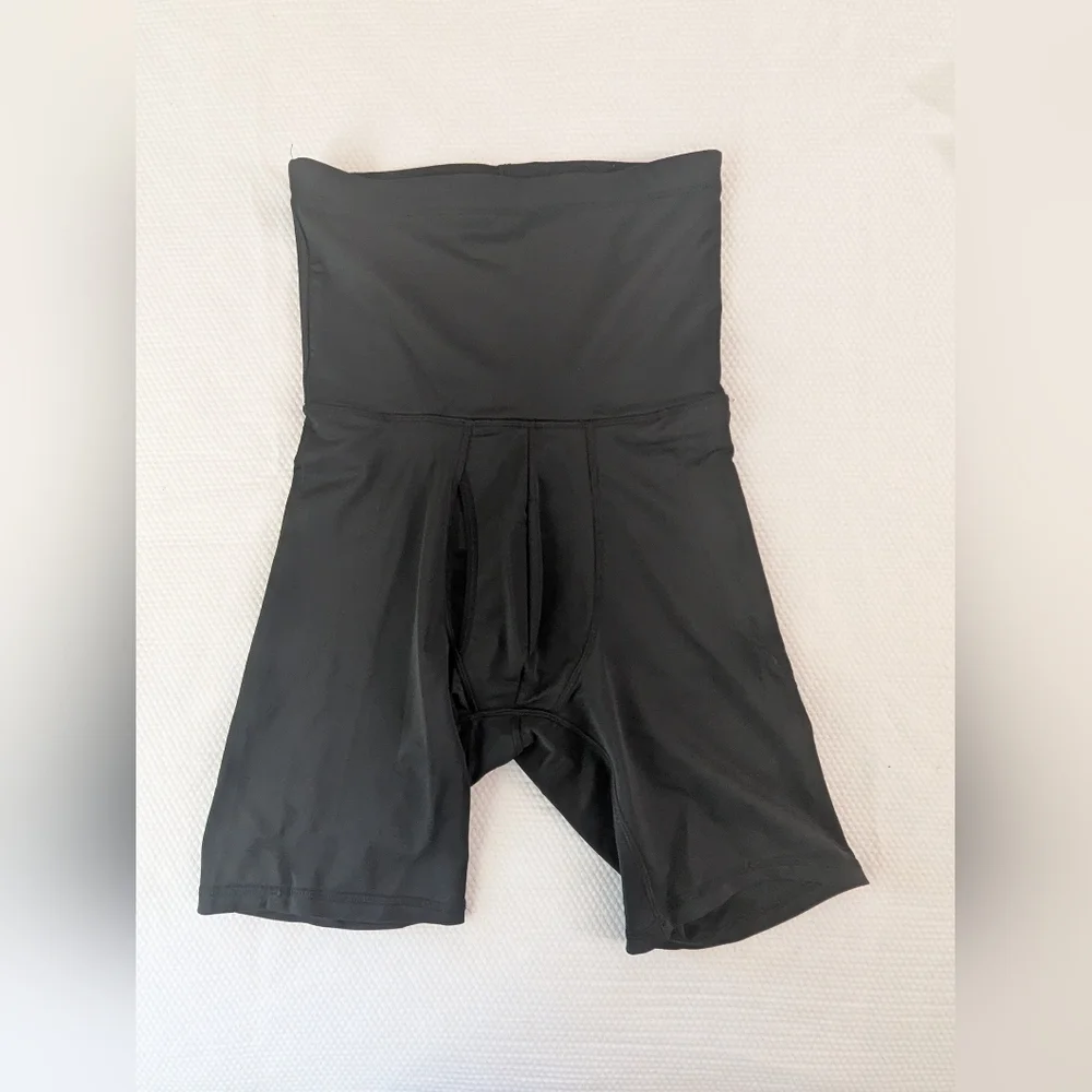 Men High Waisted Boxer Shorts Without  Pad Black SZ L NEW.